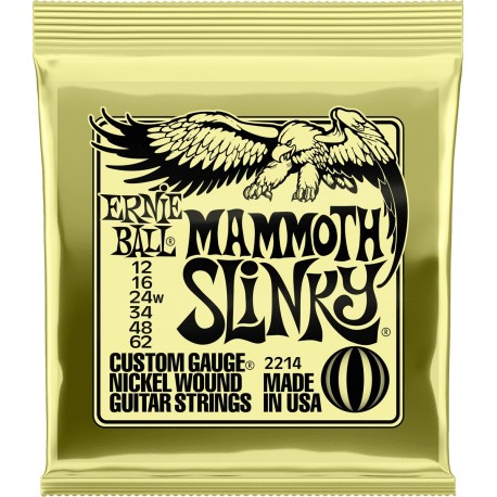 Ernie Ball 2214 - Jeu de cordes Mammoth slinky 12-16-24w-34-48-62 pour guitare électrique