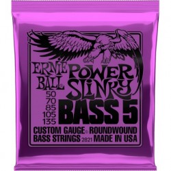 Ernie Ball 2821 - Jeu de cordes Power slinky /5c 50-70-85-105-135 pour basse électrique