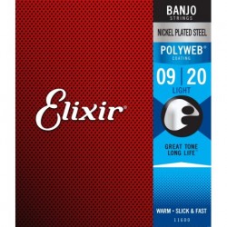 Elixir 11600 - Jeu de cordes Light 09-10-13-20-09 pour banjo
