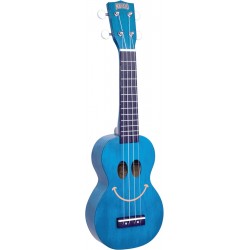 Mahalo U-SMILE-TBU - Ukulele Soprano Bleu Mate Translucide Smile + housse