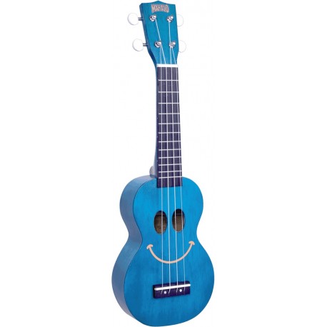 Mahalo U-SMILE-TBU - Ukulele Soprano Bleu Mate Translucide Smile + housse