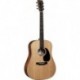 Martin D-10E - Guitare folk electro-acoustique Road dreadnough epicéa sitka / sapele