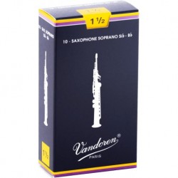 Vandoren SR2015 - Boite de 10 anches traditionnelles force 1,5 pour saxophone soprano