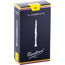 Vandoren CR104 - Boite de 10 anches traditionnelles force 4 pour clarinette Sib
