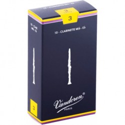 Vandoren CR113 - Boite de 10 anches traditionnelles force 3 pour clarinette Mib