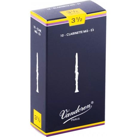 Vandoren CR1135 - Boite de 10 anches traditionnelles force 3,5 pour clarinette Mib