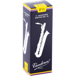 Vandoren SR2425 - Boite de 5 anches traditionnelles force 2,5 pour saxophone baryton Mib