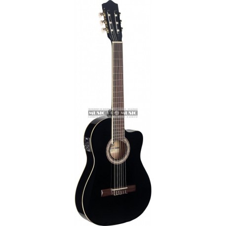 Stagg C546TCE-BK - Guitare électro-acoustique classique cutaway avec EQ à 4 bandes