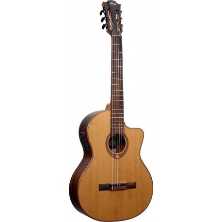 Lâg OC118CE - Guitare classique cutaway électro-acoustique table cèdre rouge massif finition brillante