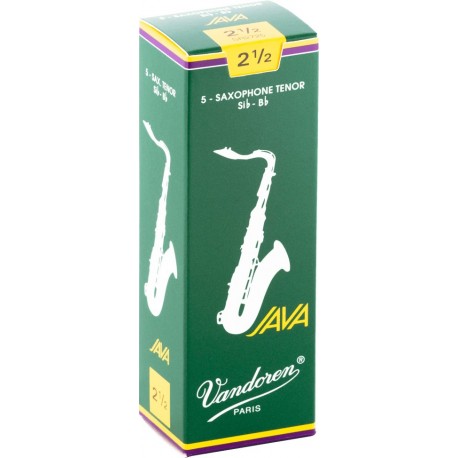 Vandoren SR2725 - Boite de 5 anches Java force 2,5 pour saxophone Tenor