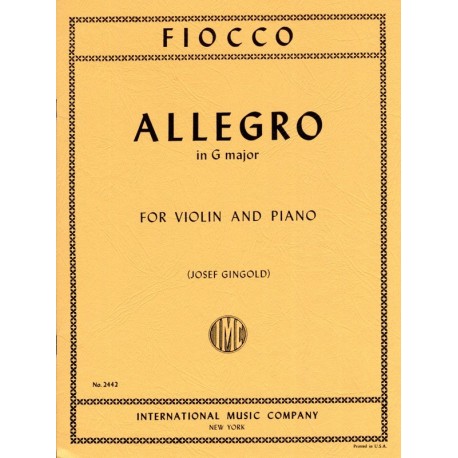 Joseph-Hector Fiocco - Allegro (Gingold) - Violon et Piano - Recueil