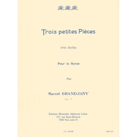 Marcel Grandjany - Trois Petites Pièces - Harp - Recueil