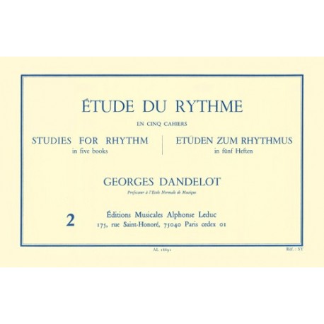 Georges Dandelot - Etude Du Rythme Vol.2 - Tous les instruments - Recueil