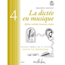 Pierre Chepelov/Benoit Menut - La dictée en musique Vol.4 - début du 2eme cycle - Solfege - Recueil + CD