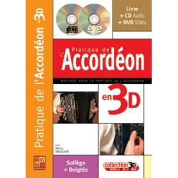 Manu Maugain - Pratique Accordeon 3D - Accordéon - Recueil + CD + DVD