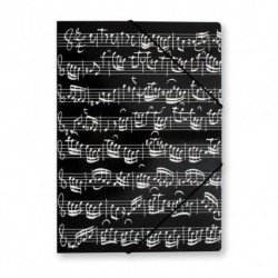 File with elastic band Sheet music black - Papeterie