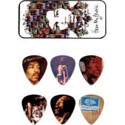 Dunlop JH-PT07M - Boite collector de 6 médiators medium Jimi Hendrix Hear my Music