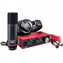 Focusrite SCARLETT3-STUDIO - Bundle Interface audio 2 in/2 out USB-C avec micro, casque et accessoires