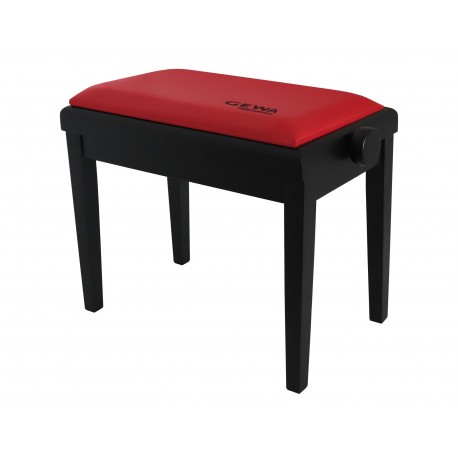 Gewa 130100 - Banquette Piano DeLuxe Noir mat Assise bordeaux logo Gewa