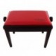 Gewa 130100 - Banquette Piano DeLuxe Noir mat Assise bordeaux logo Gewa