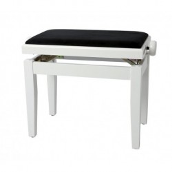 Gewa 130030 - Banquette Piano DeLuxe Blanc Brillant Assise noire