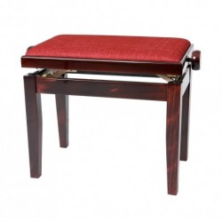 Gewa 130060 - Banquette Piano DeLuxe Acajou brillant Assise bordeaux