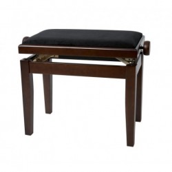 Gewa 130070 - Banquette Piano DeLuxe Noyer Mat Assise noire