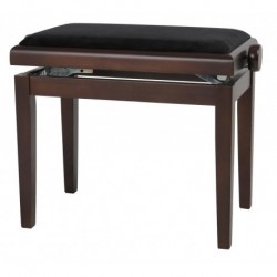 Gewa 130110 - Banquette Piano Deluxe Noyer foncé mat Assise noire