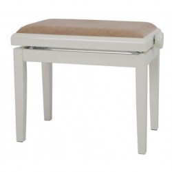 Gewa 130150 - Banquette Piano Deluxe Ivoire brillant Assise beige