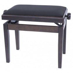 Gewa 130160 - Banquette Piano Deluxe Noyer foncé mat 2 Assise noire