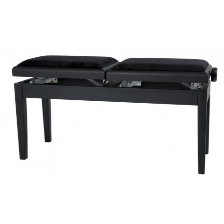 Gewa 130210 - Banquette Piano Deluxe Double Noir brillant