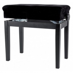 Gewa 130510 - Banquette Piano Deluxe Compartment Noir brillant