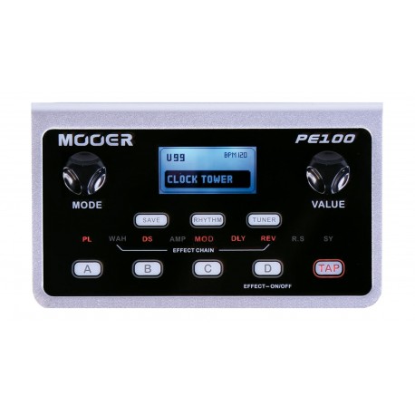 Mooer PE100 - Pédalier multi-effets compact pour guitare électrique