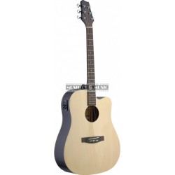 Stagg SA30DCE-N - Guitare électro-acoustique naturel