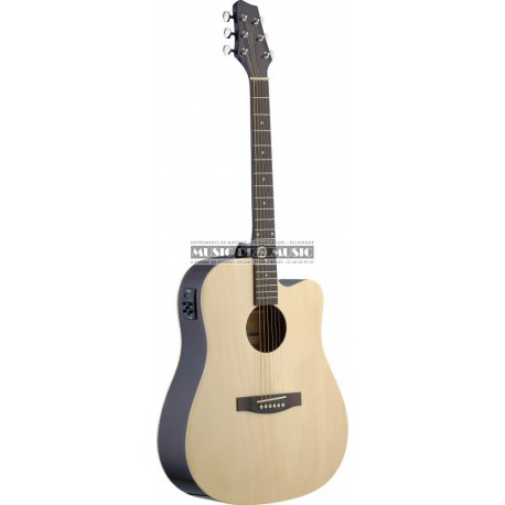 Stagg SA30DCE-N - Guitare électro-acoustique naturel