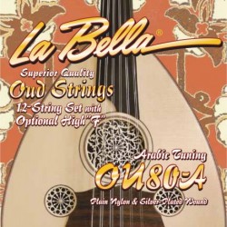 La Bella OU80A - Jeu de cordes pour oud nylon et argent accordage arabe (22p/22p-27p/27p-31p/31p-23w/23w-29w/29w-33w/33w)