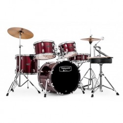 Mapex TND5844FTCDR - Batterie acoustique Tornado Fusion 18" 5 fûts en tilleul avec accessoires et cymbales Bordeaux