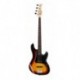 Cort GB34JJ3TS - Basse électrique active 4 cordes type Jazz Bass corps peuplier sunburst 3 tons