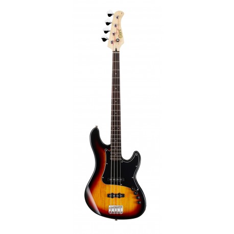 Cort GB34JJ3TS - Basse électrique active 4 cordes type Jazz Bass corps peuplier sunburst 3 tons