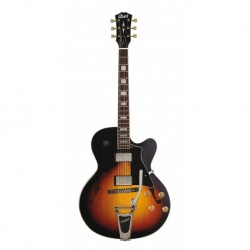 Cort YT-BVBTAB - Guitare electrique jazz demi-caisse 3 7/10" table épicéa vibrato Bigsby avec housse