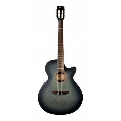 Cort CEC1OPBK - Guitare electro-nylon pan coupé table cèdre noir dégradé pores ouverts