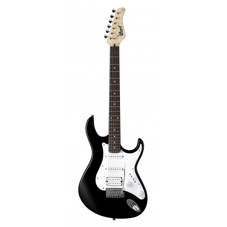 Cort G110BK - Guitare electrique type stratocaster HSS corps peuplier noir brillant