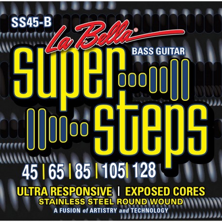 La Bella SS45-B - Jeu de cordes pour basse électrique 5 cordes Super Steps  Custom Light (