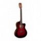 Cort JADEEN-BBRB - Guitare electro-nylon Jade E Nylon pan coupé table épicéa sillet 45 mm burgundy red burst