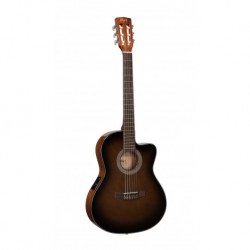 Cort JADEEN-BDBB - Guitare electro-nylon Jade E Nylon pan coupé table épicéa sillet 45 mm brown burst