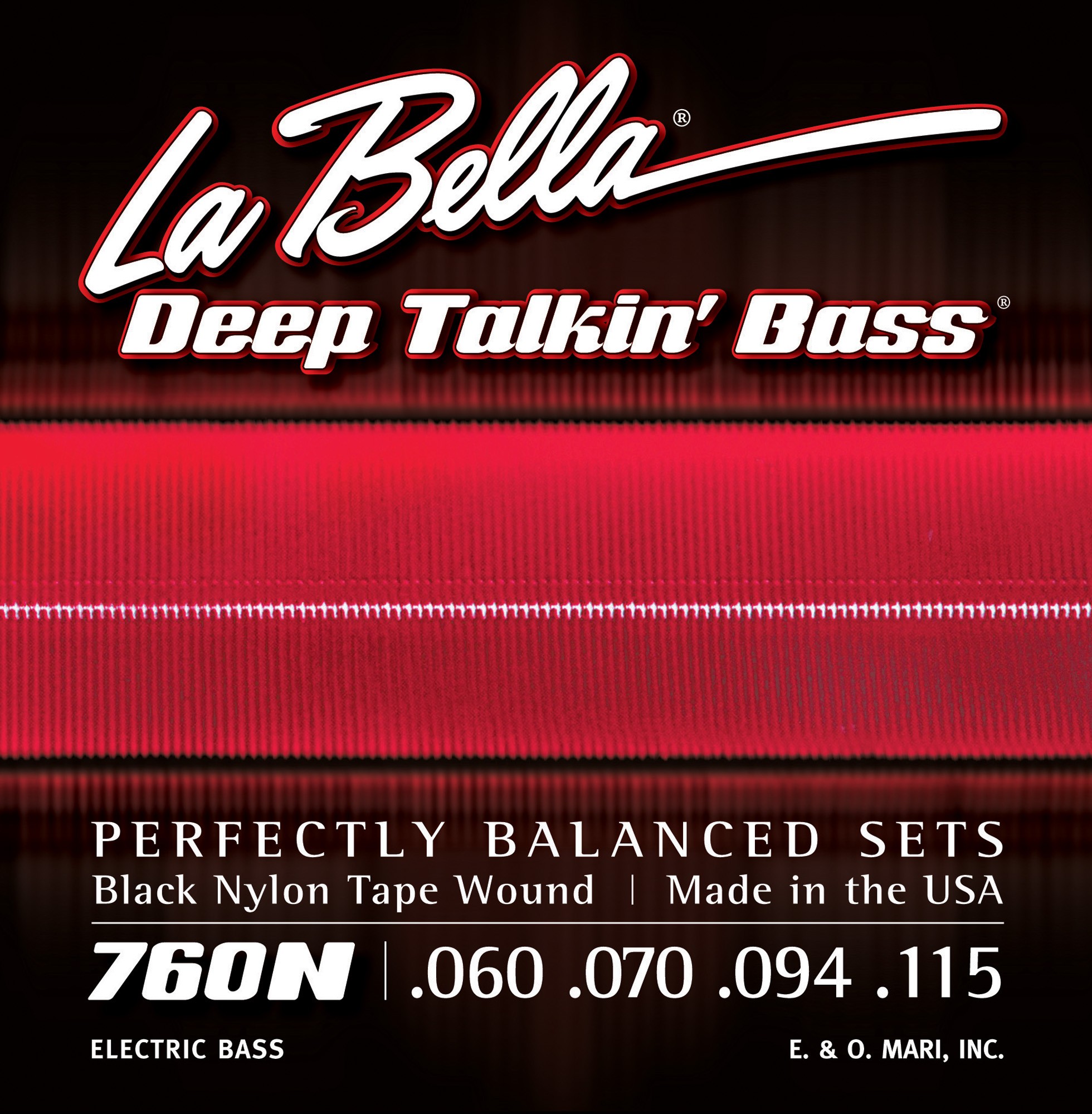 La Bella 760N - Jeu de cordes pour basse électrique 4 cordes Black