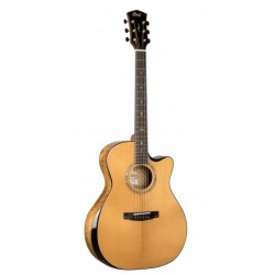 Cort GOLD-EDGE-NAT - Guitare electro-acoustique forme Grand Auditorium entièrement massive naturel brillant avec LR Baggs