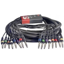 Stagg SML5/8PS8PS E - Multicâble 8x Jack 6.35 stéréo vers 8x Jack 6.35 stéréo 5m