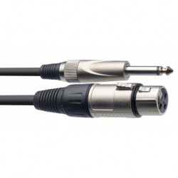Stagg SMC10XP - Câble de microphone XLR femelle vers Jack mono 6.35 mâle 10 mètres