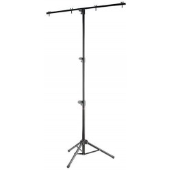 Stagg LIS-A1022BK - Pied d'éclairage + barre en T jusqu'à 8 projecteurs 20kg et 226cm de hauteur max.